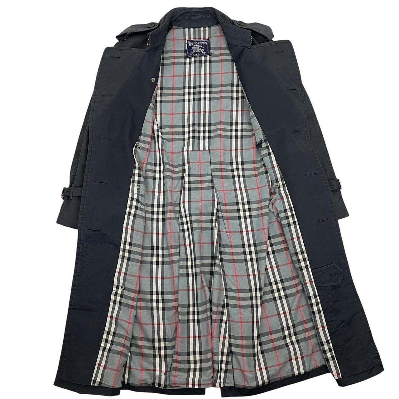 Vintage 90s Burberry Black Double Breasted Trench Coat