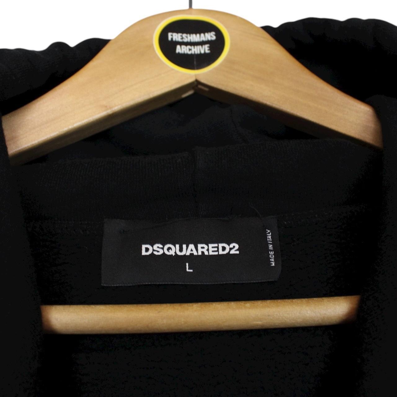 Dsquared2 Black and Red Maple OTH Logo Print Hoodie Jumper
