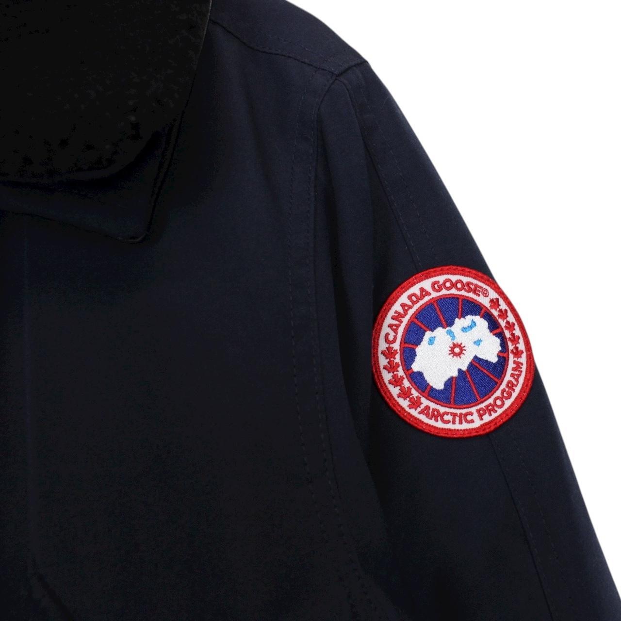Canada Goose Navy Blue Bromley Bomber Down Jacket with Fur Trim