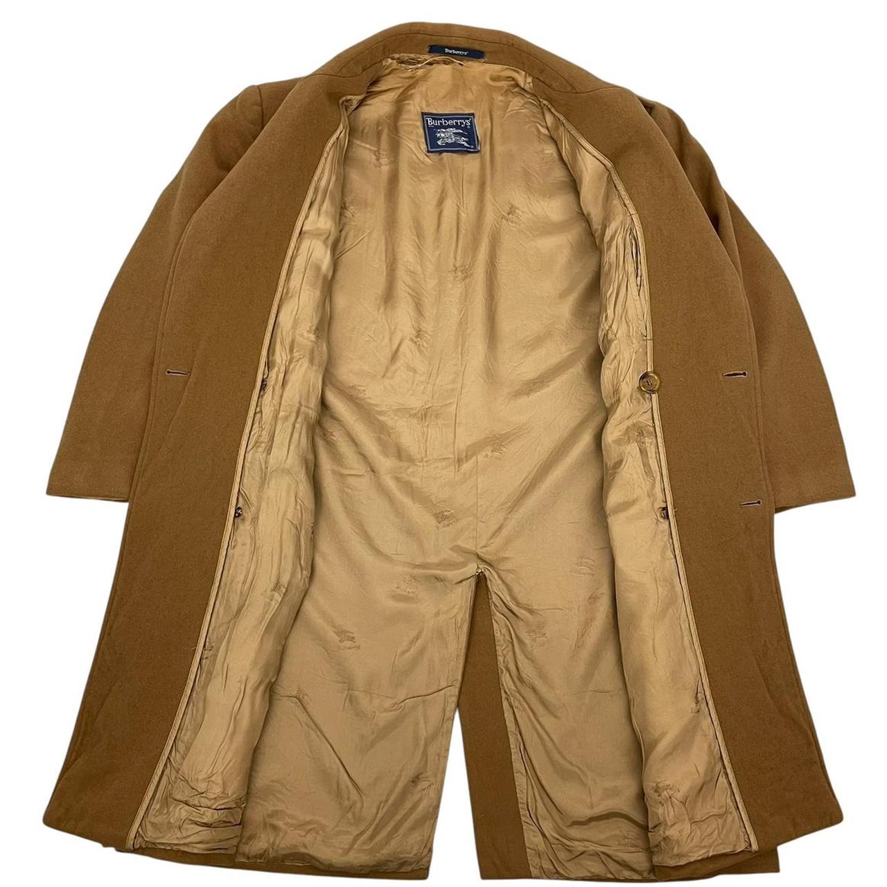 Vintage 80s Burberry Tan Brown Wool Overcoat