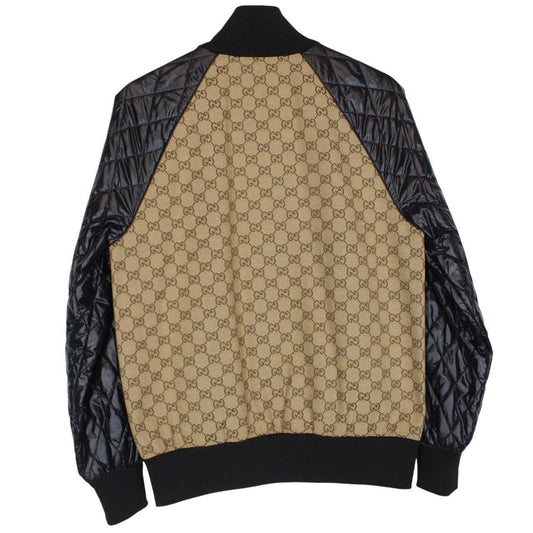 Gucci Beige and Black GG Monogram Full Zip Canvas/Nylon Jacket