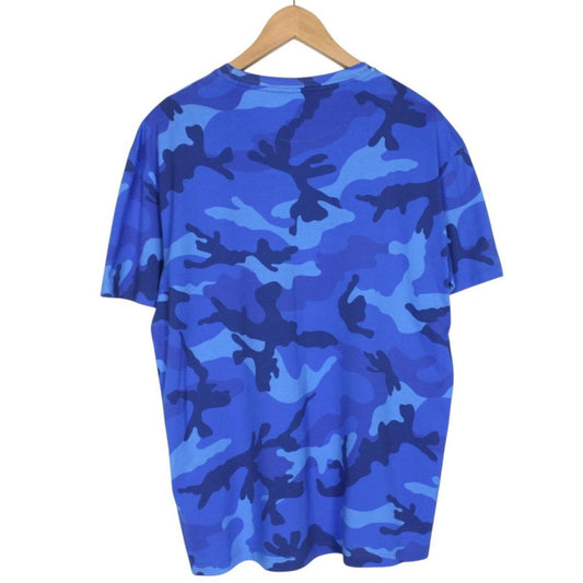 Valentino Garavani Blue Camo Cotton Short Sleeve T-Shirt