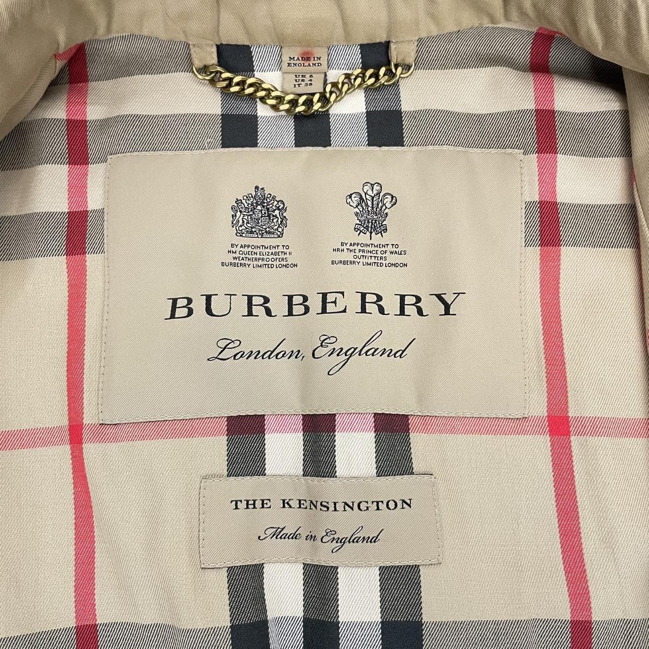 Burberry London Kensington Tan Brown Nova Check Double Breasted Belted Trench