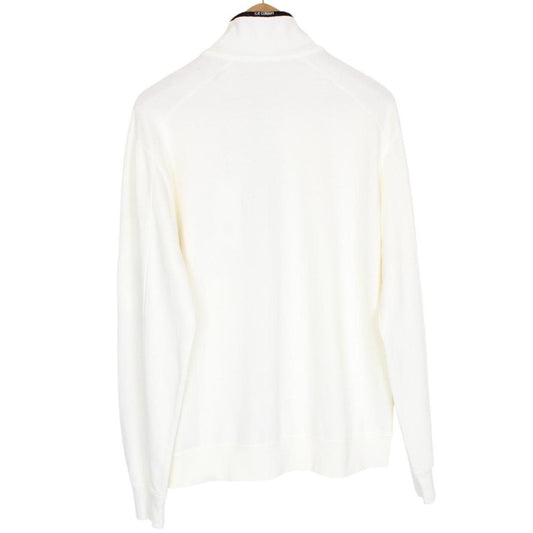 CP Company Cream Full Zip Cotton Lens Sweatshirt
