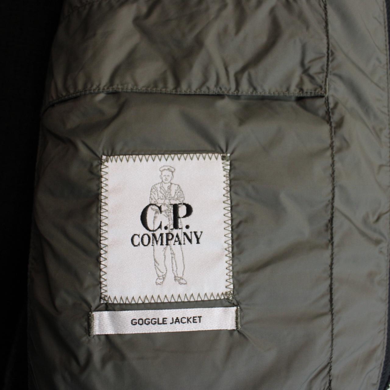 CP Company Pro Tek Khaki Green Wool and Nylon Hooded Down Goggle Jacket