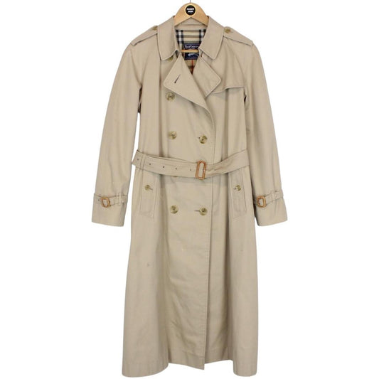 Vintage 90s Burberry Beige Double Breasted Belted Trench Coat