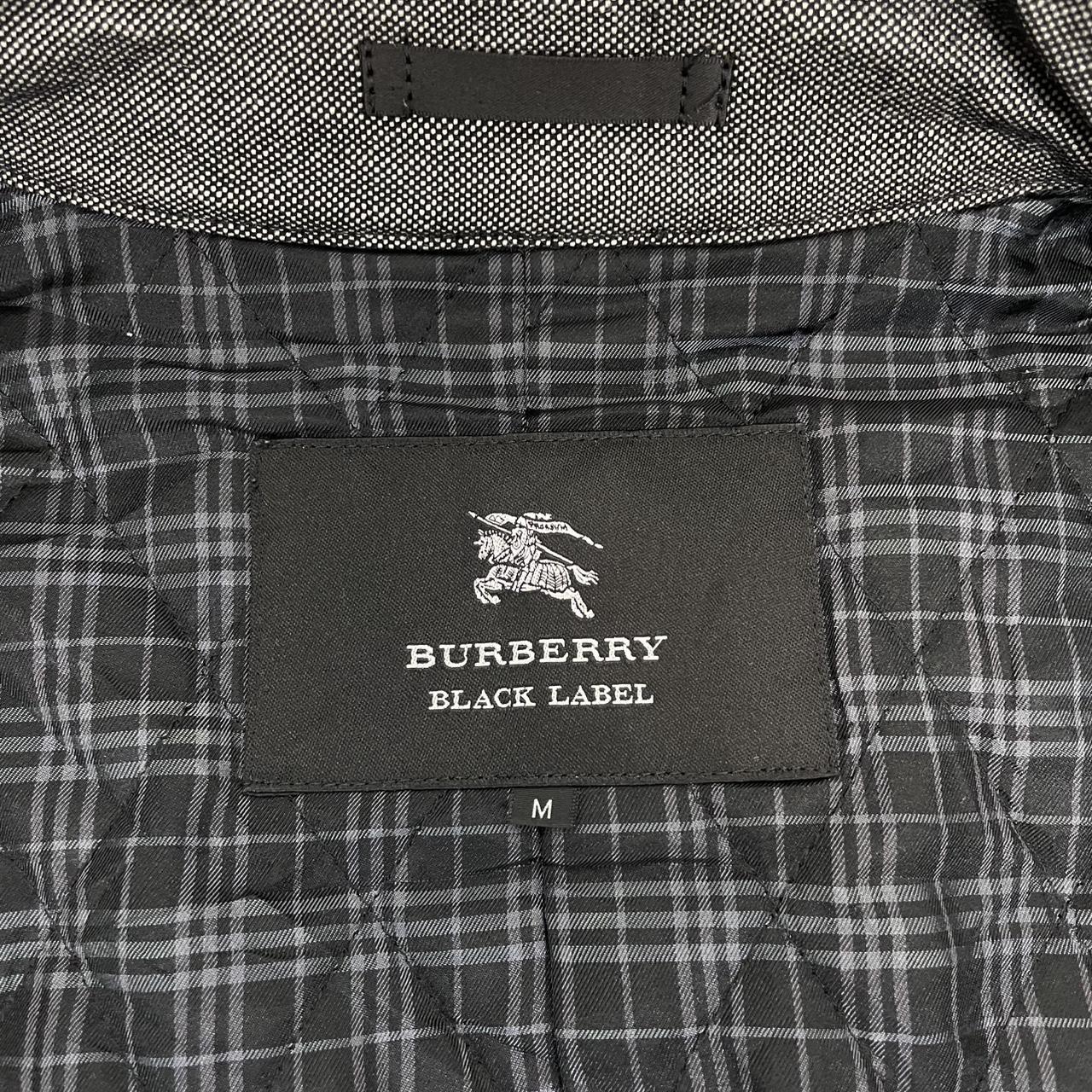 Vintage Burberry Black Label Grey Nova Check Single Breasted Trench Coat