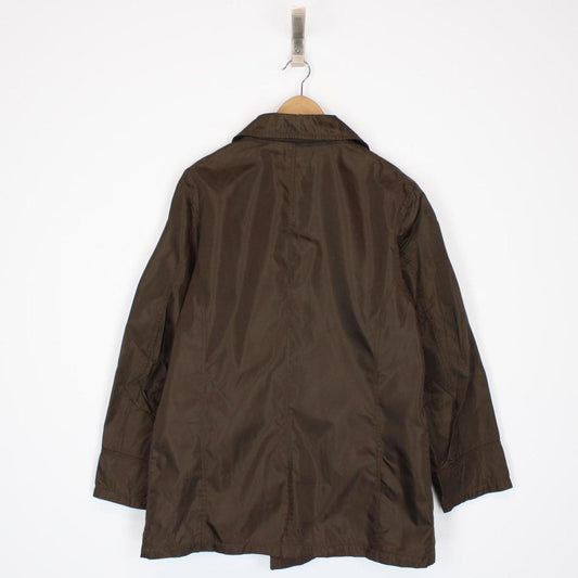 Prada Brown Nylon Double Breasted Trench Coat