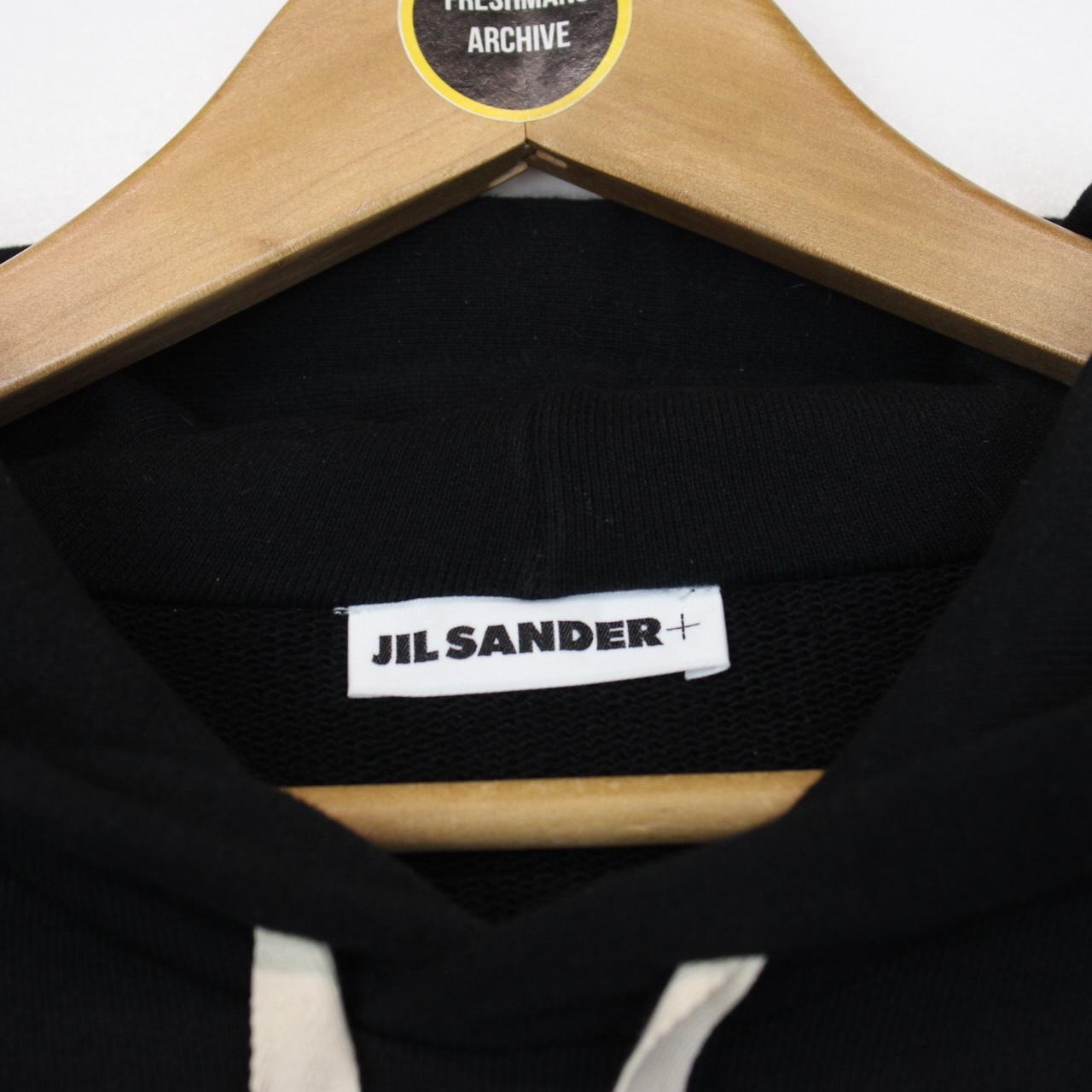 Jil Sander Black and White Logo Patch Pullover Hoodie Jumper