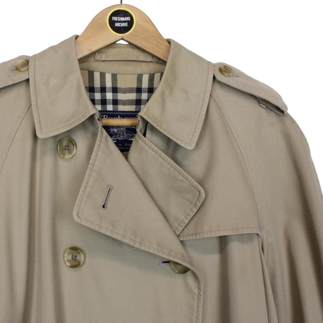 Vintage 90s Burberry Beige Double Breasted Belted Trench Coat