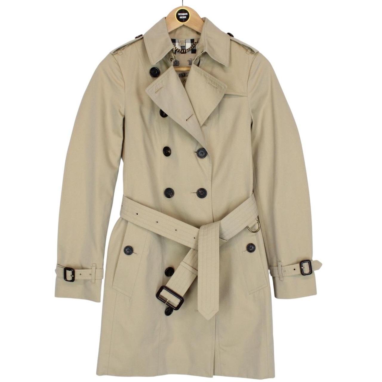 Burberry Sandringham Tan Brown Nova Check Double Breasted Belted Trench Coat