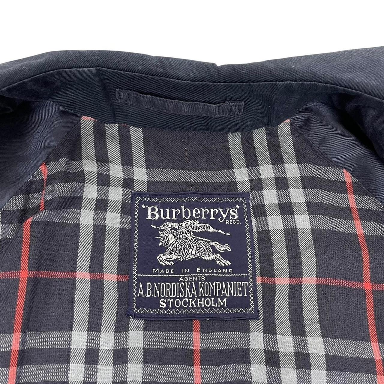 Vintage 90s Burberry Navy Blue Single Breasted Trench Coat