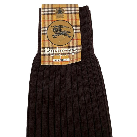 Vintage 90s Burberry Prorsum Deadstock Brown Long Wool Socks