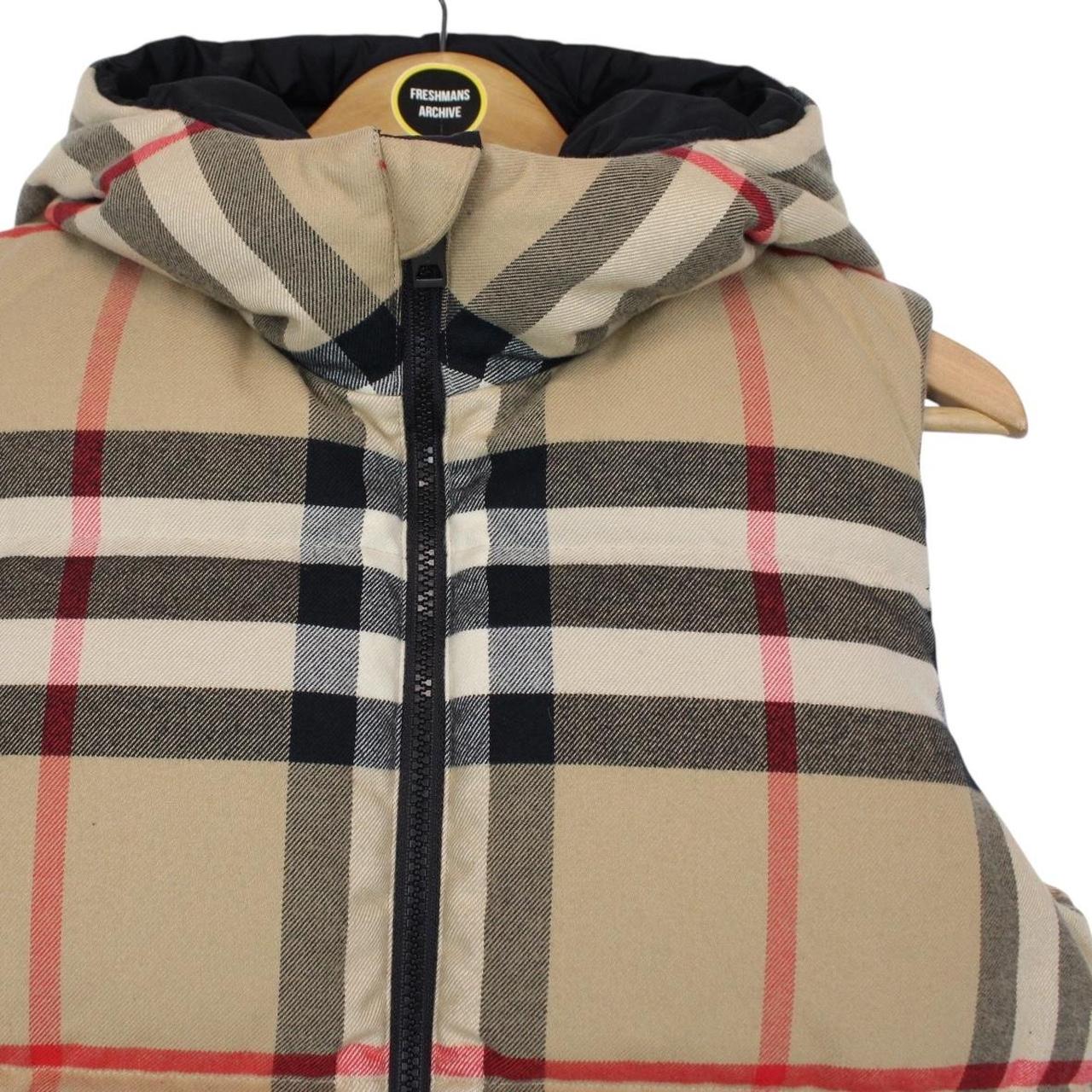 Burberry Beige and Black Nova Check Reversible Cotton Down Gilet / Bodywarmer