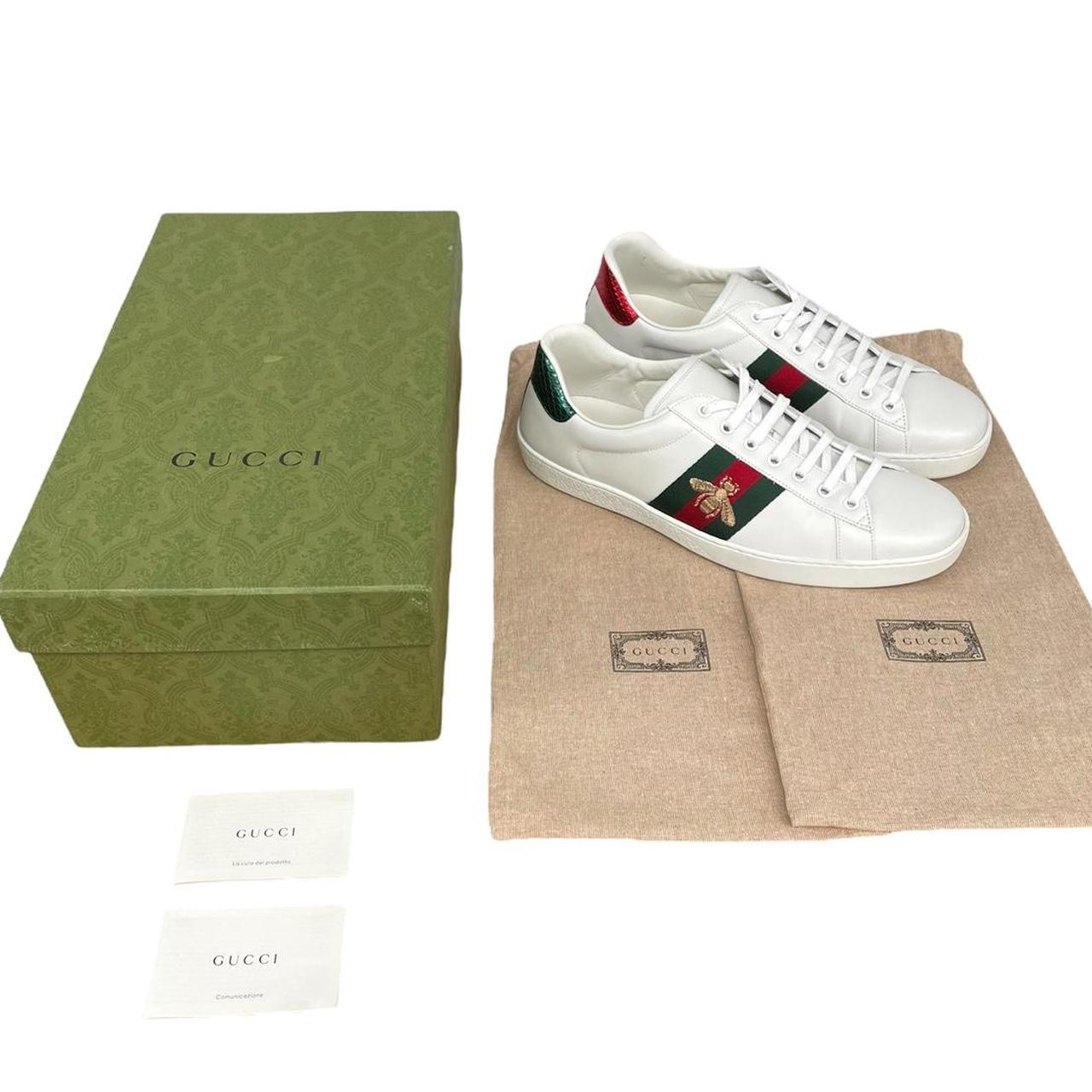Gucci White Ace Bee Embroidery Trainers