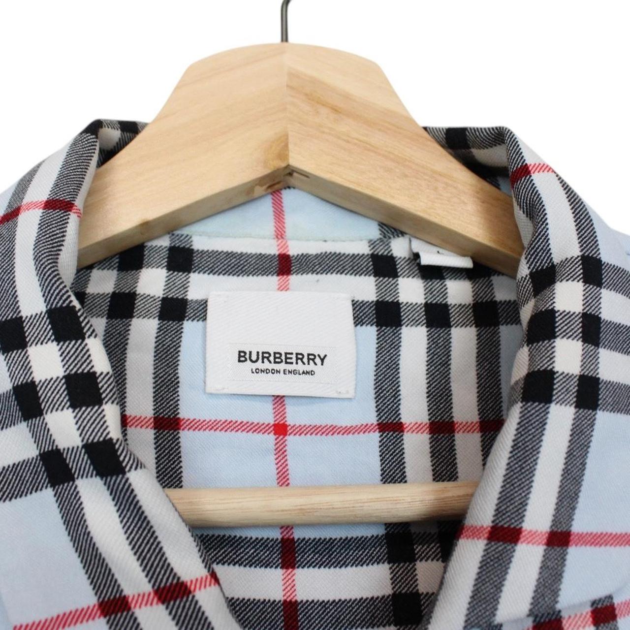 Burberry Light Blue Nova Check Short Sleeve Raymouth Cotton Shirt