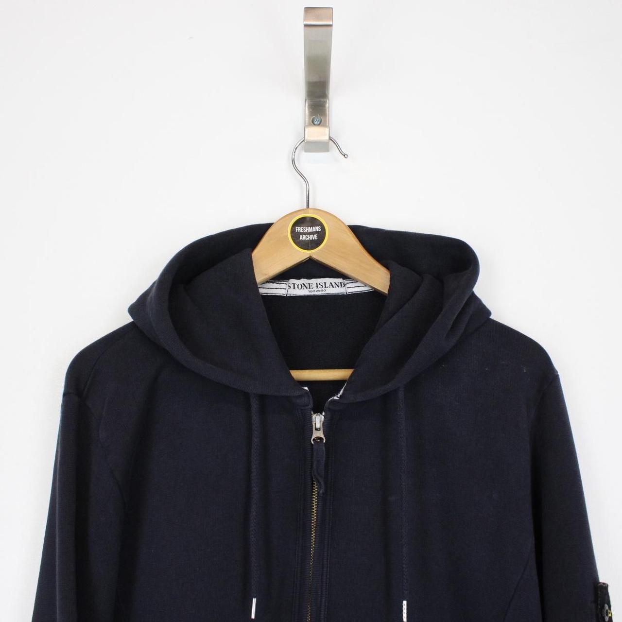 Vintage Stone Island Navy Blue Full Zip Cotton Hoodie Jumper Vintage Stone Island Navy Blue Full Zip Cotton Hoodie Jumper