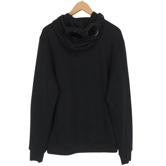CP Company Black Cotton Full Zip Goggle Hoodie Jumper