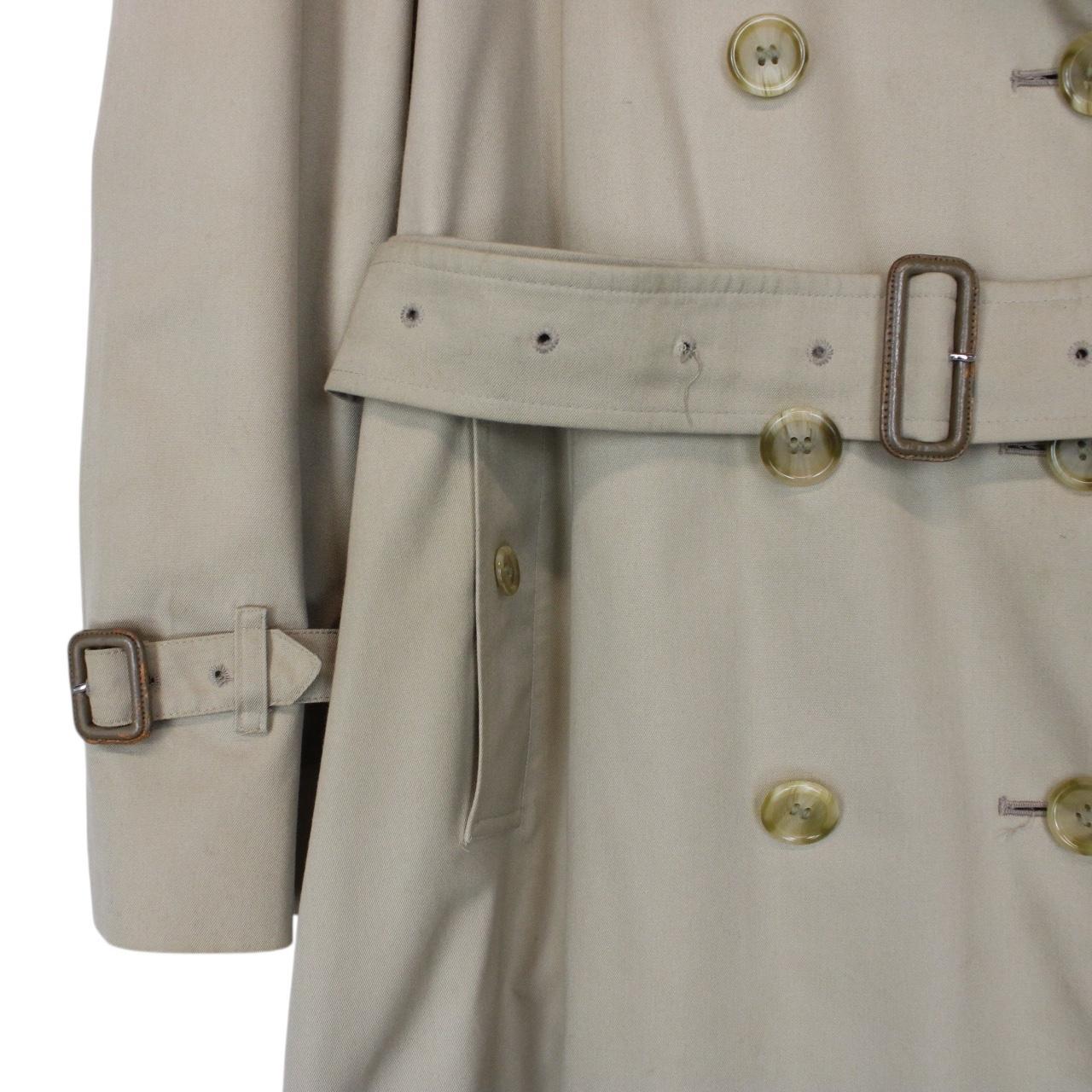 Vintage 90s Burberry Beige Double Breasted Belted Trench Coat