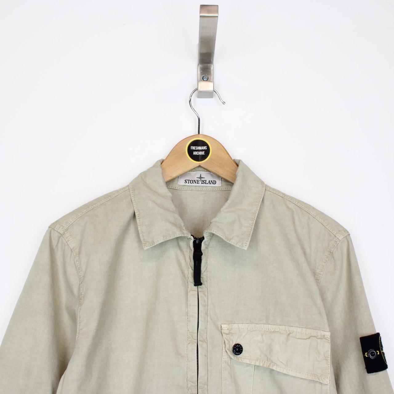 Stone Island SS 2024 Beige Full Zip Cotton Overshirt Jacket