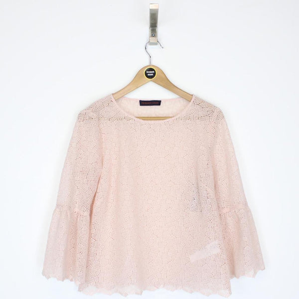 Trussardi Jeans Pink Long Sleeve See Through Top