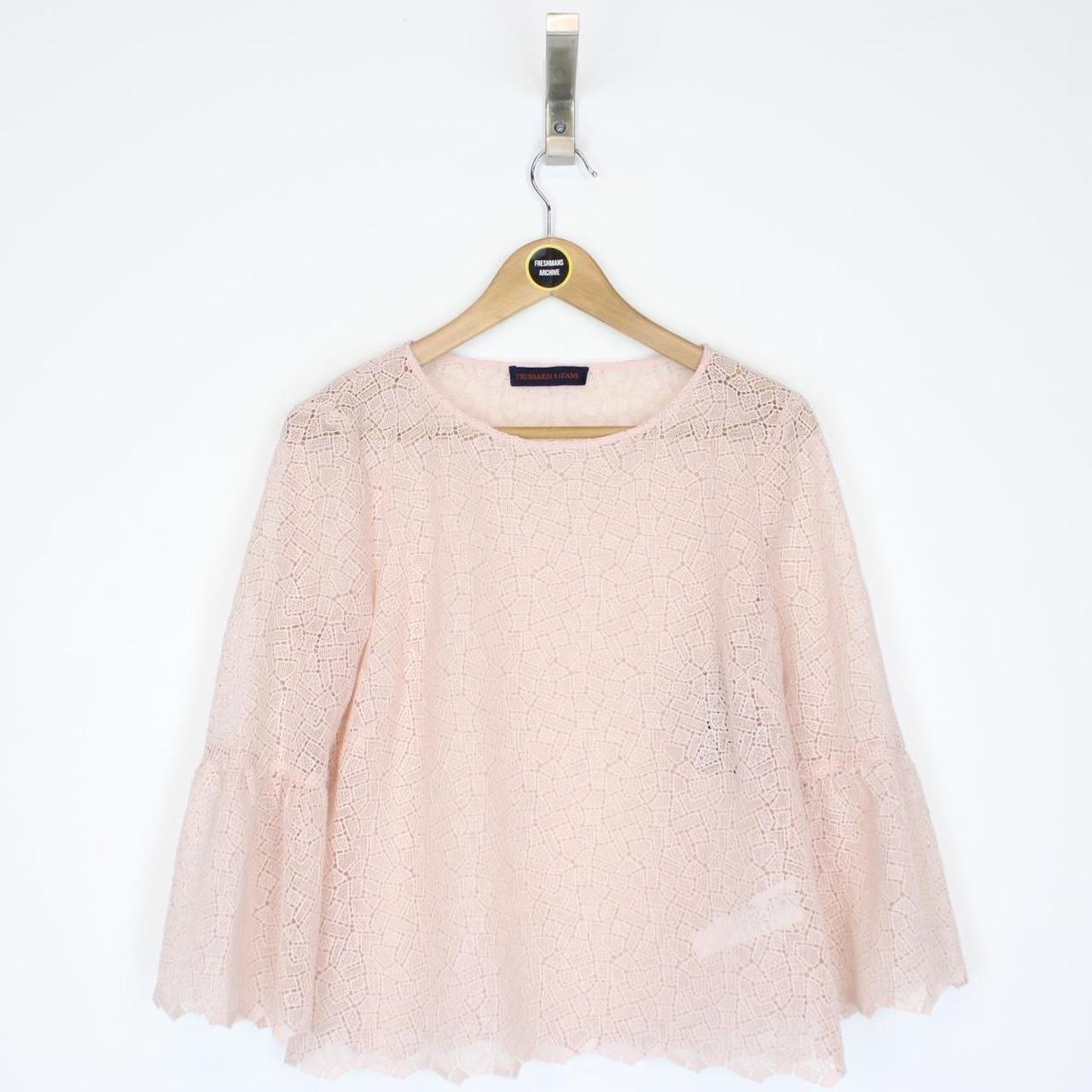 Trussardi Jeans Pink Long Sleeve See Through Top