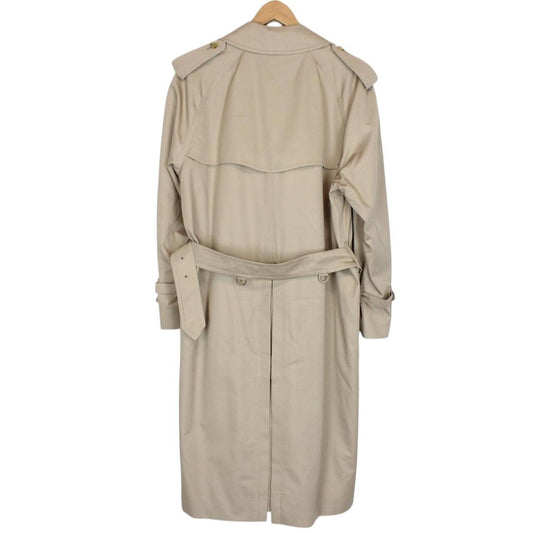 Vintage 90s Burberry Tan Brown Nova Check Double Breasted Belted Trench Coat