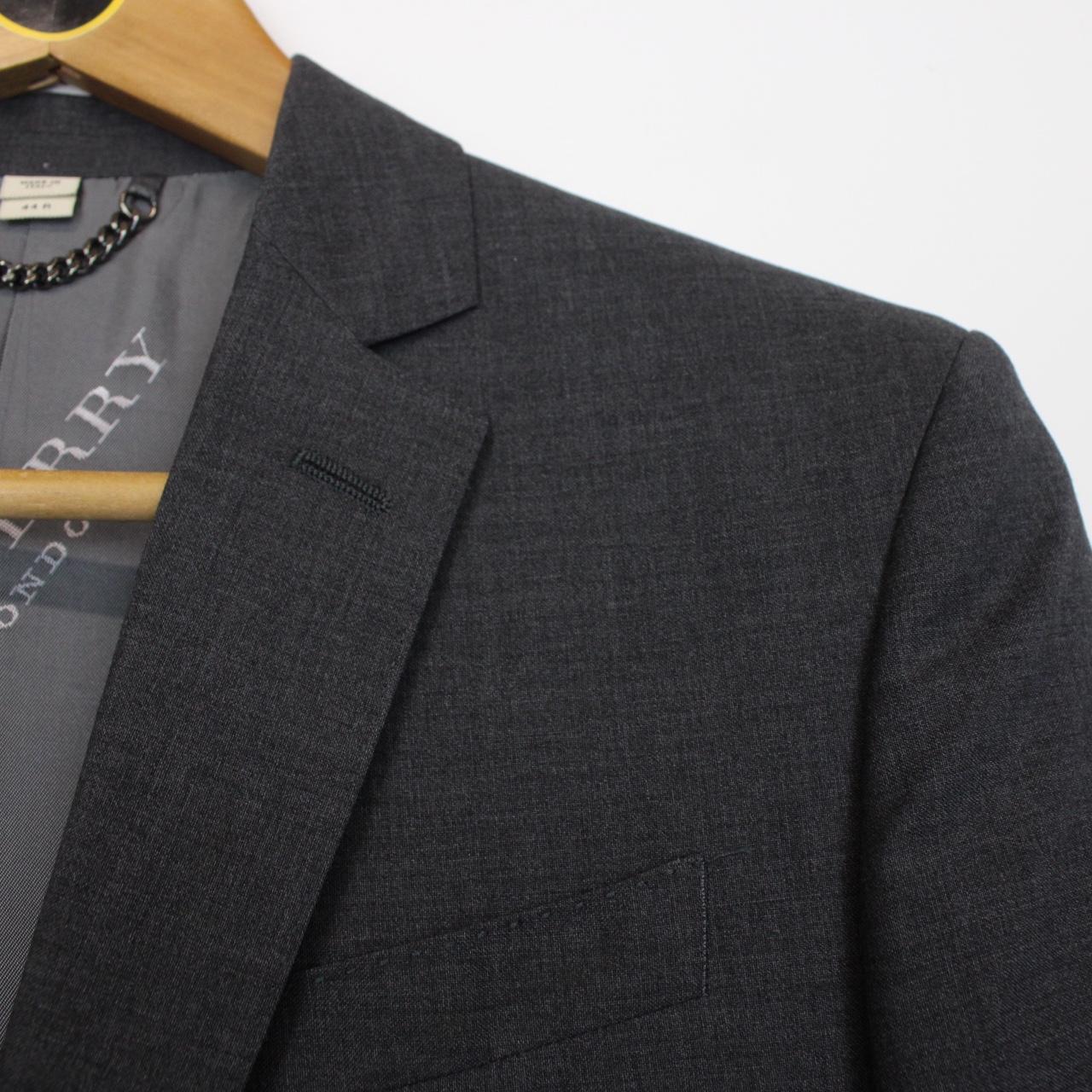 Burberry Dark Grey Virgin Wool Two Piece Tailored Suit