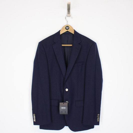 Hugo Boss Navy Blue Wool Tailored Suit Blazer Jacket