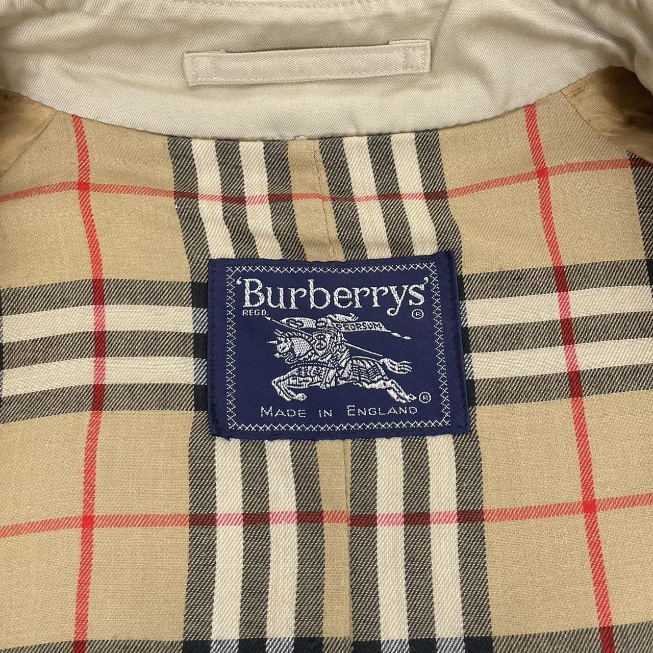 Vintage 90s Burberry Beige Double Breasted Belted Trench Coat
