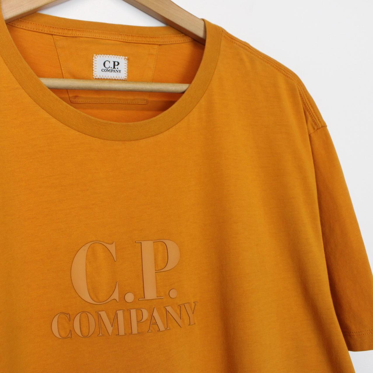 CP Company Orange Logo Print Short Sleeve Cotton T-Shirt