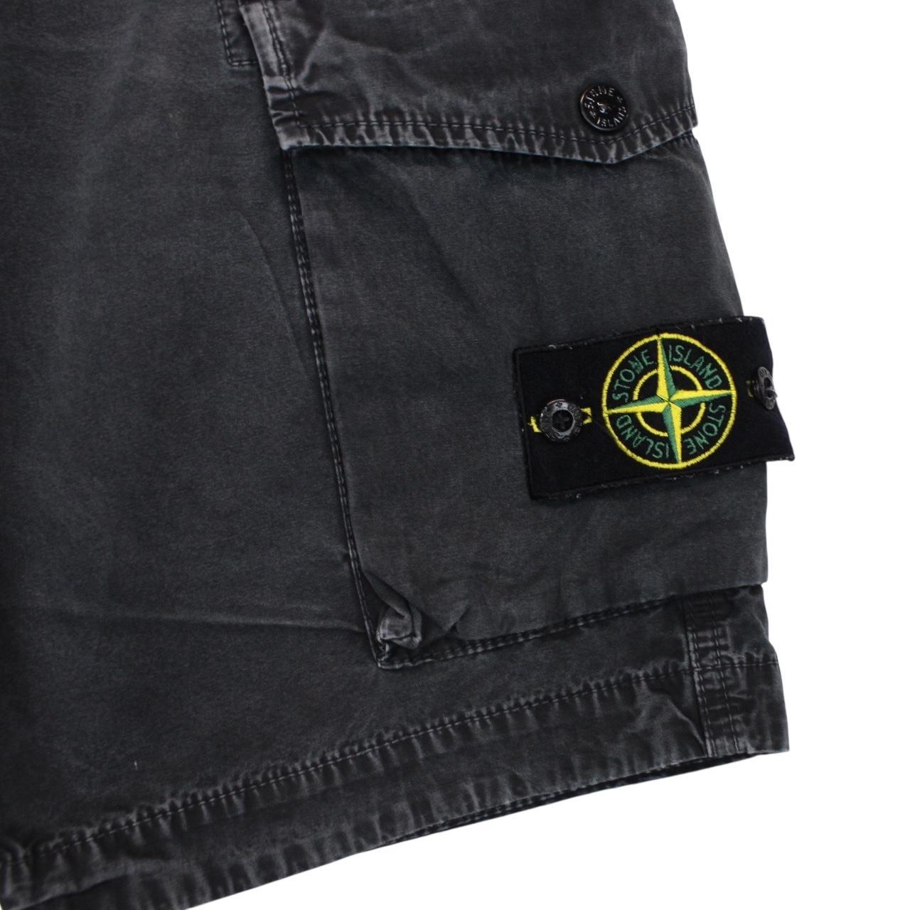 Stone Island SS 2021 Black Bermuda Cotton Cargo Shorts