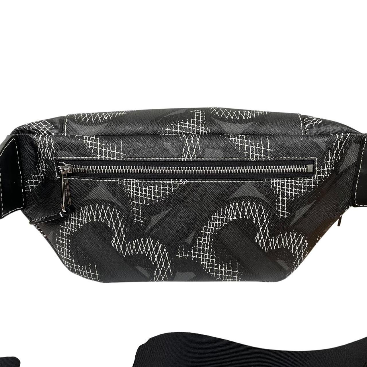 Burberry Sonny Black and Graphite TB Monogram E-Canvas Bum Bag