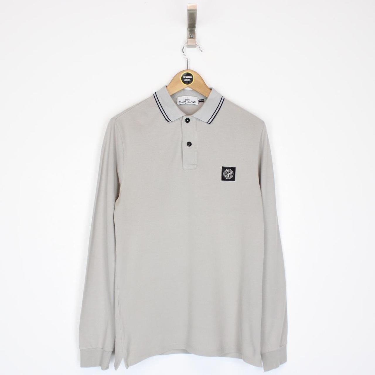 Stone Island AW 2016 Grey Long Sleeve Compass Polo Shirt