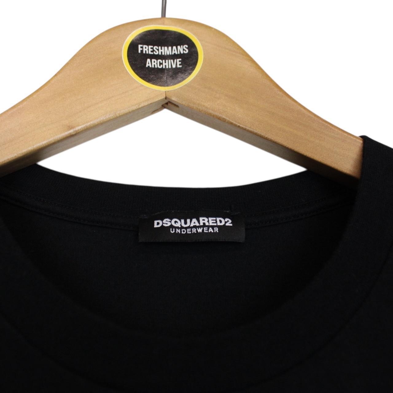 Dsquared2 Black Logo Print Short Sleeve Cotton T-Shirt