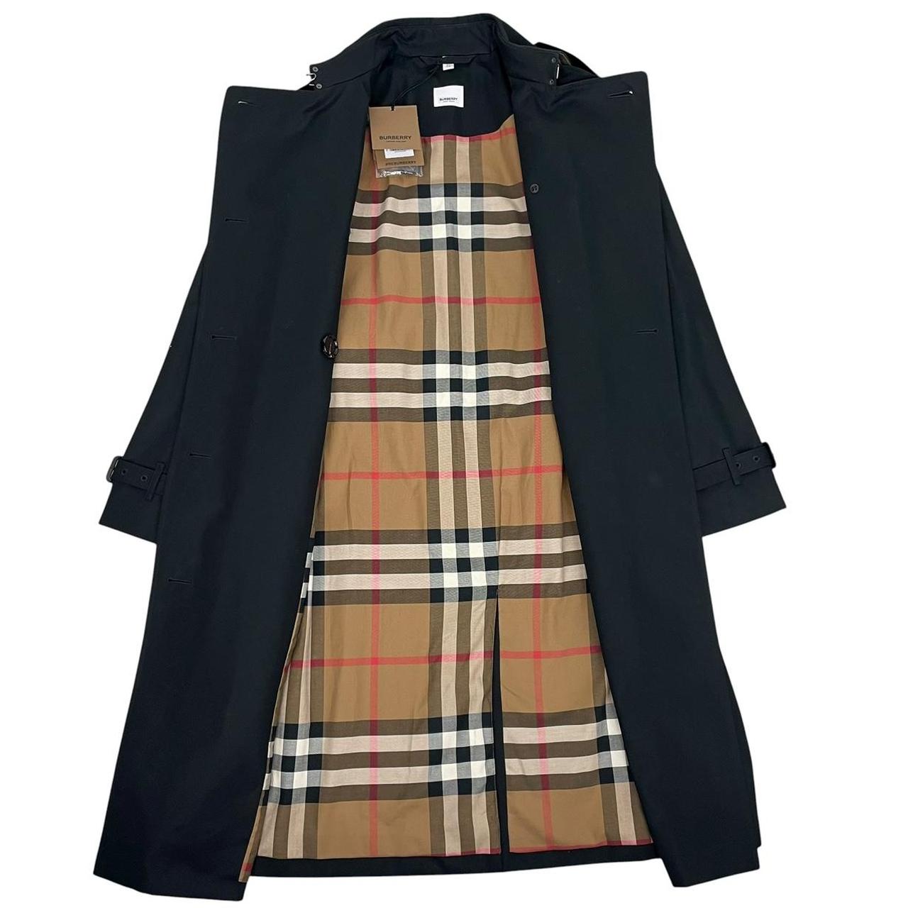 Burberry Hillington Black Nova Check Double Breasted Belted Trench Coat