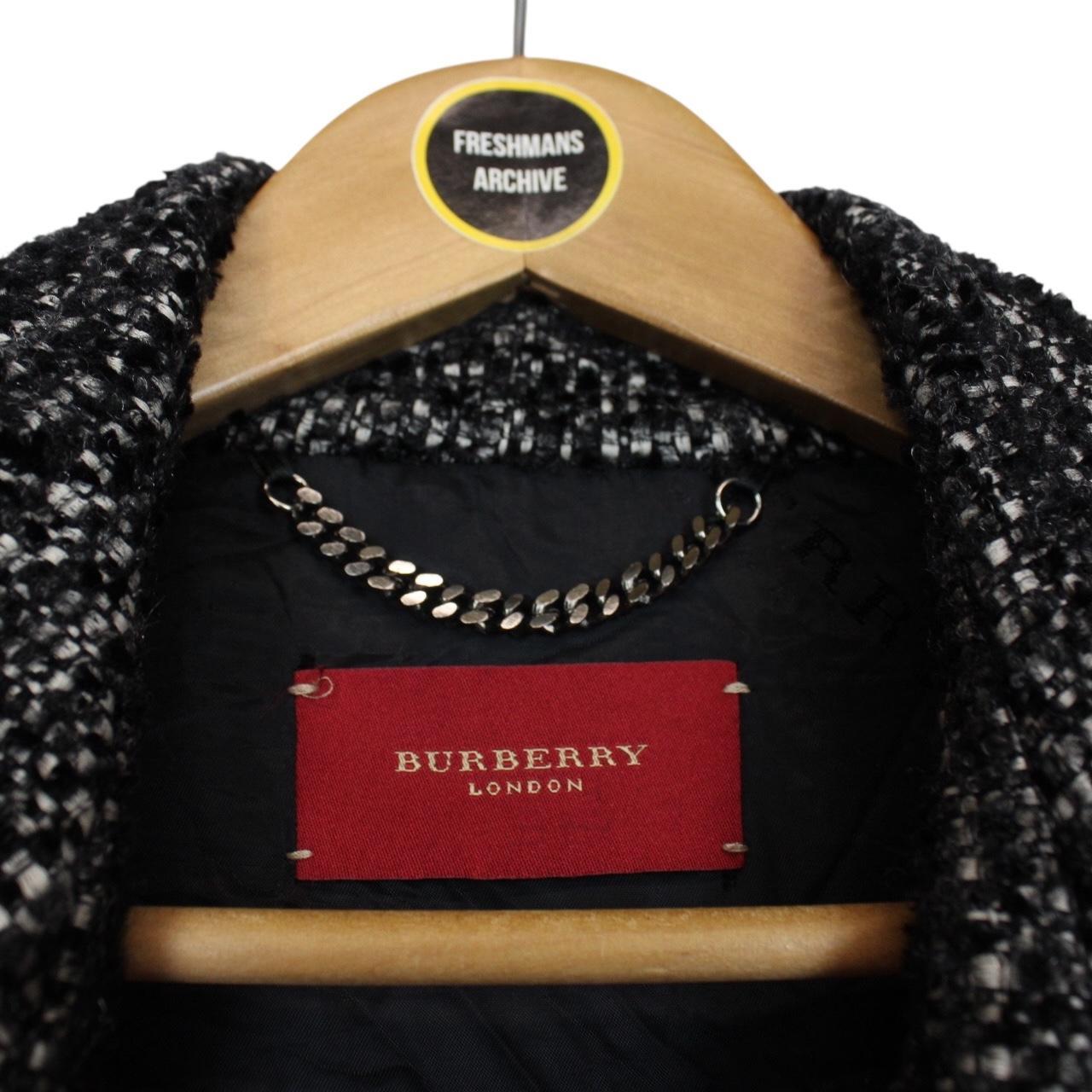 Vintage Burberry London Black and Grey Alpaca Wool Blend Coat