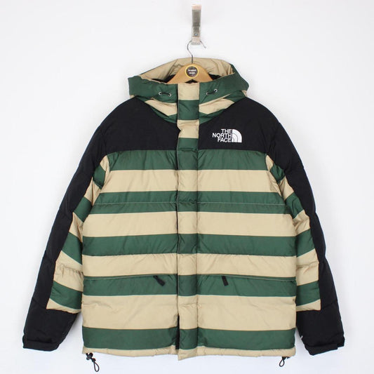 The North Face Beige, Black and Green Striped Himalyan Down Puffer Jacket