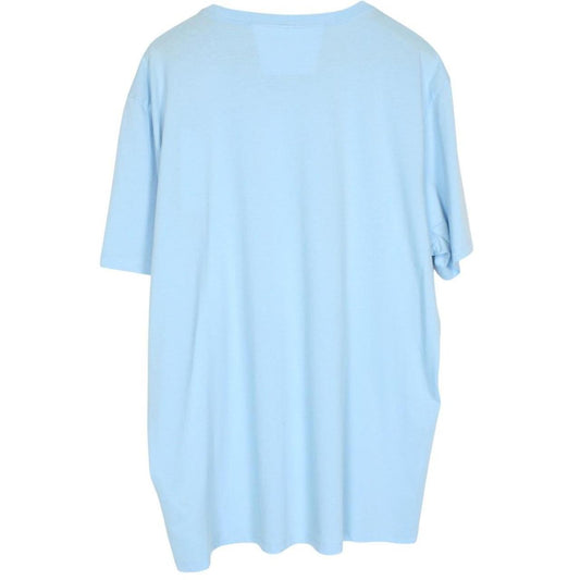 CP Company Light Blue Block Logo Short Sleeve Cotton T-Shirt