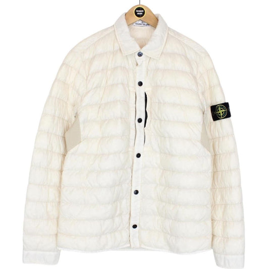 Stone Island SS 2018 Cream Garment Dyed Micro Yarn Down Overshirt Jacket