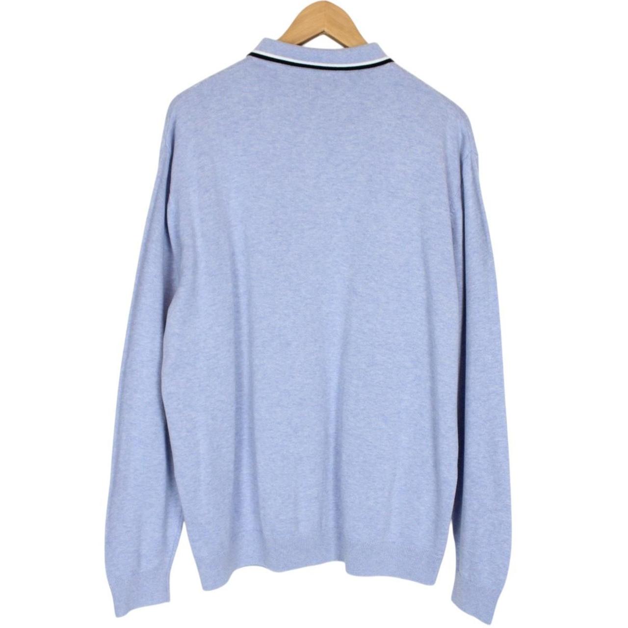 Gucci Light Blue Polyester Knit Collared Sweater Jumper