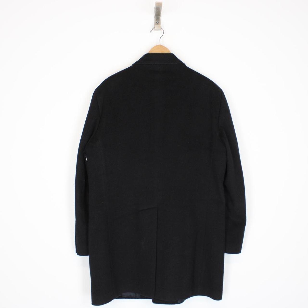 Pierre Balmain Paris Black Cashmere Wool Blend Coat