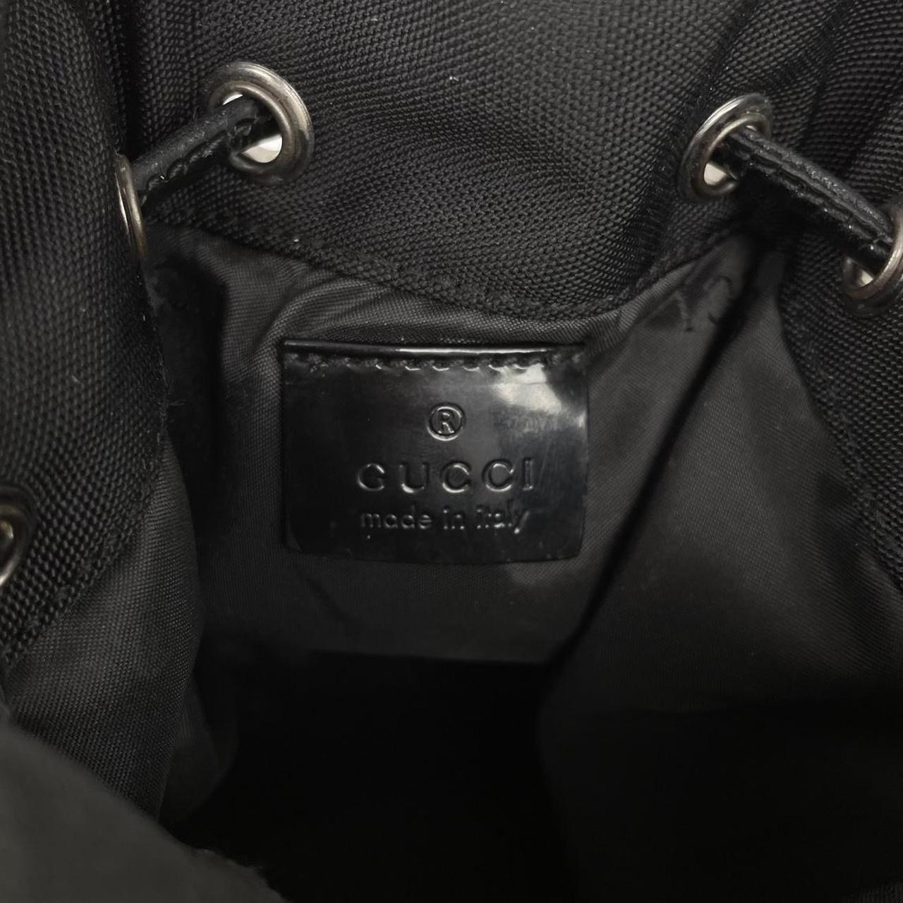 Gucci Black Nylon Canvas Drawstring Clutch Bag