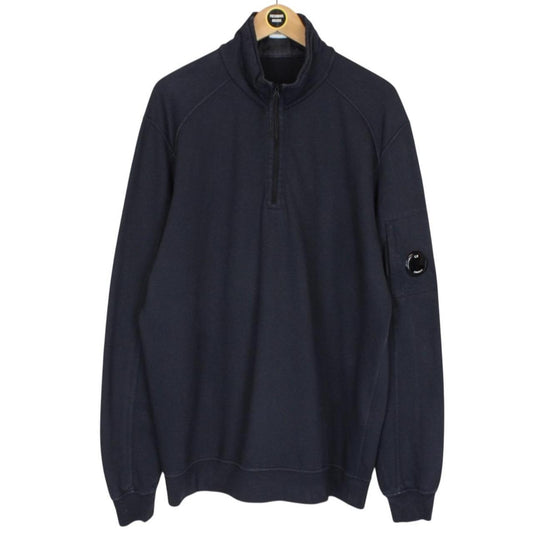 CP Company Navy Blue 1/4 Zip Lens Sweatshirt Jumper