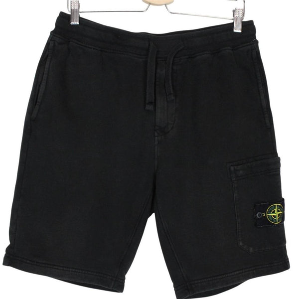 Stone Island AW 2021 Black Cotton Jogger Shorts
