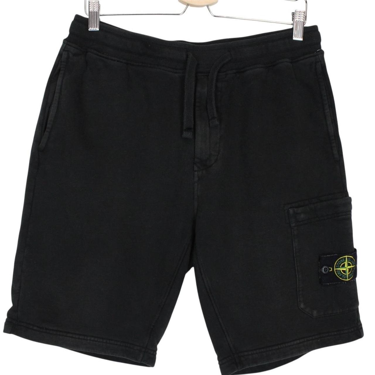 Stone Island AW 2021 Black Cotton Jogger Shorts