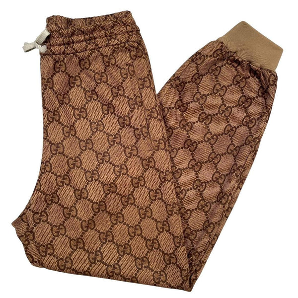 Gucci Brown GG Monogram Technical Jersey Tracksuit Bottoms / Joggers