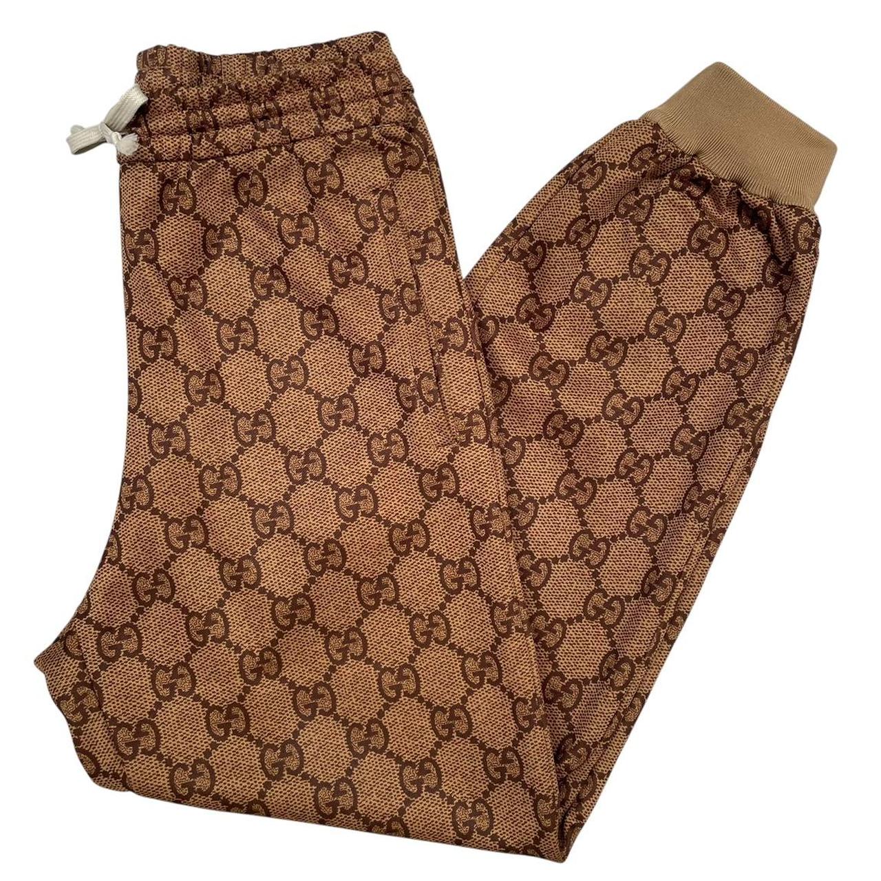 Gucci Brown GG Monogram Technical Jersey Tracksuit Bottoms / Joggers