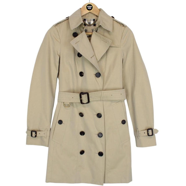 Burberry Sandringham Tan Brown Nova Check Double Breasted Belted Trench Coat