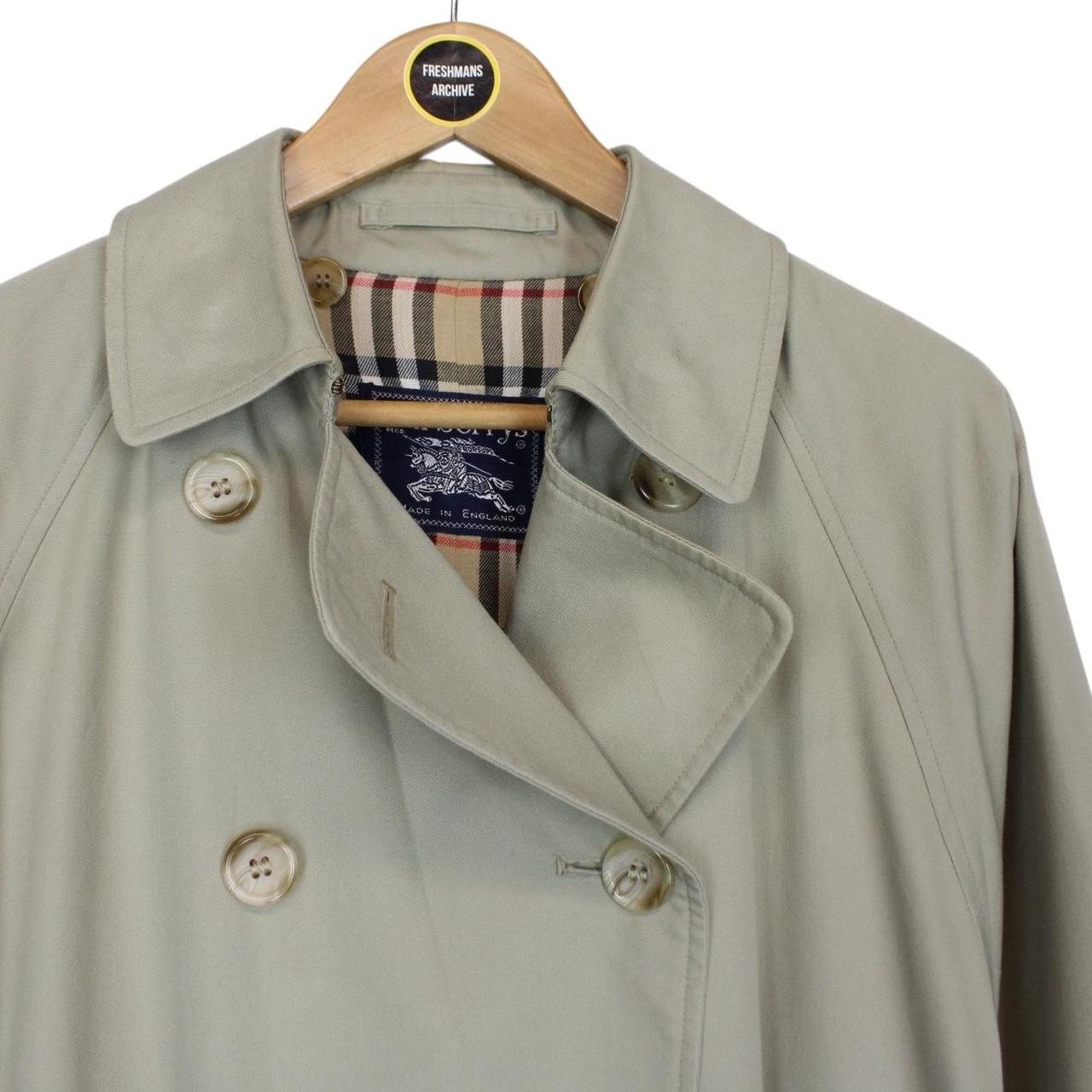 Vintage 90s Burberry Beige Double Breasted Belted Trench Coat